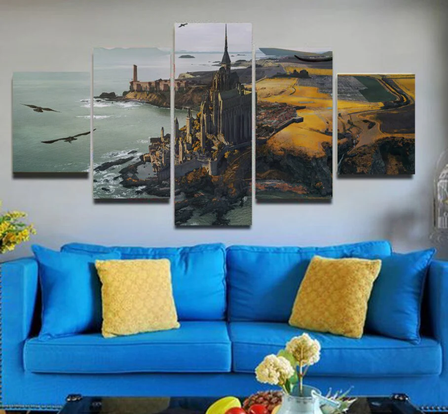 Citadel of Daorson 5 Pieces Canvas Wall Art Decor Home Living Room Decorations Kingdom 5 Panel Canvas - Image 2