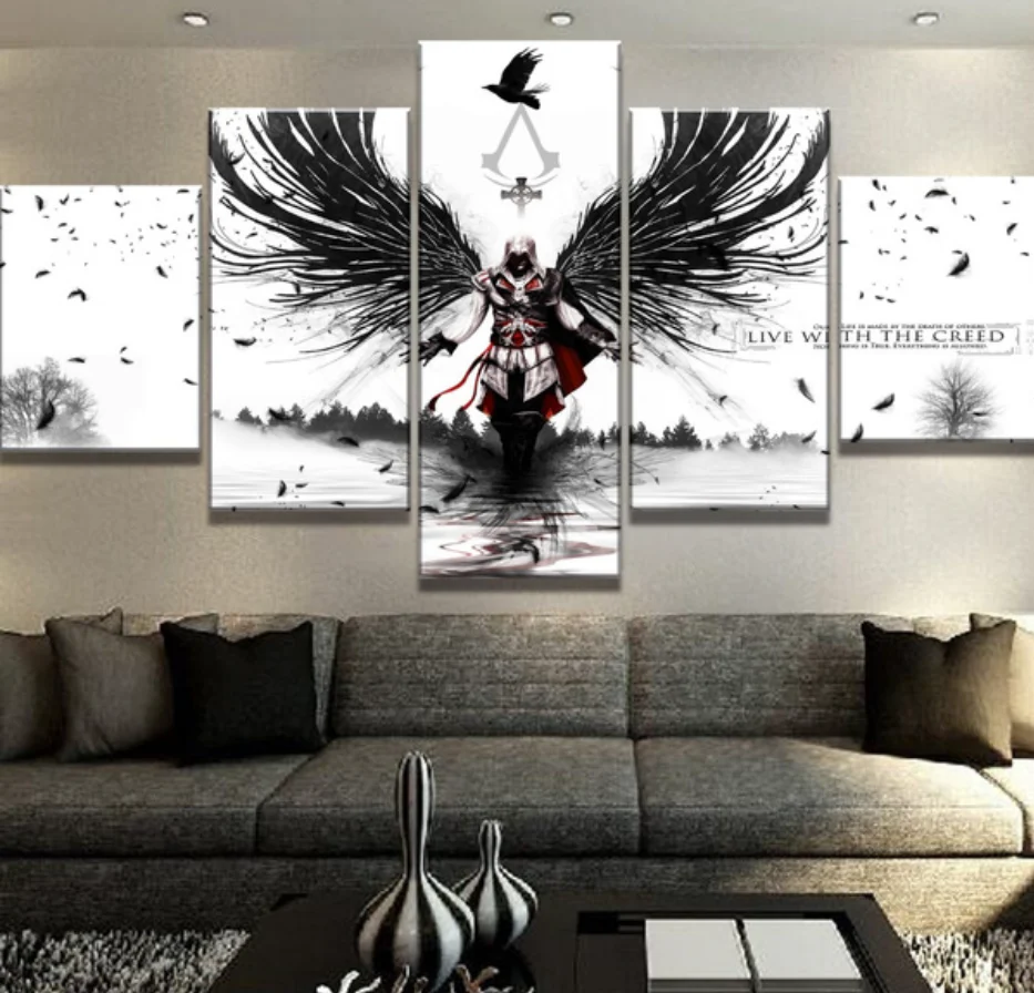 Assassin's Creed 5 Panel Canvas Painting Wall Art Home Decor 5 Piece Set Canvas - Image 2