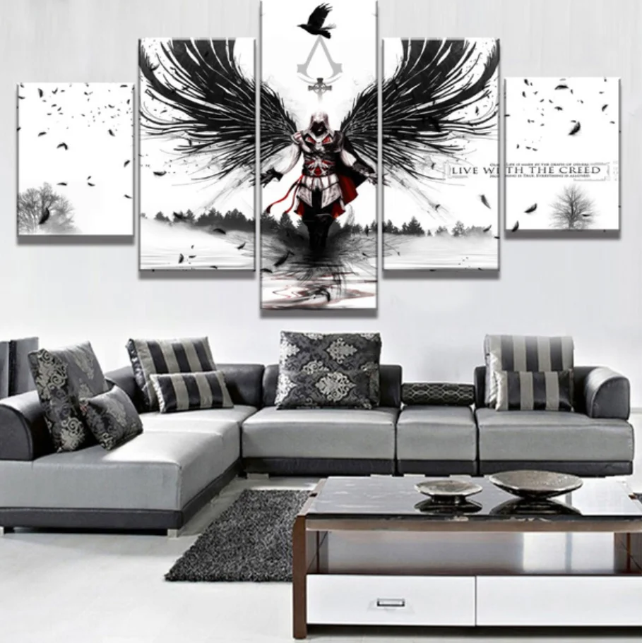 Assassin's Creed 5 Panel Canvas Painting Wall Art Home Decor 5 Piece Set Canvas - Image 3