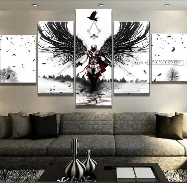 Assassin's Creed 5 Panel Canvas Painting Wall Art Home Decor 5 Piece Set Canvas - Image 4