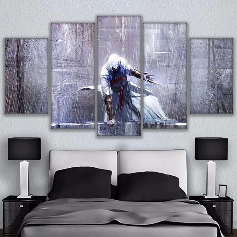Assassin's Creed Altair 5 Panel Canvas Wall Art Home Decor Gaming Room 5 Piece Set Canvas - Image 3