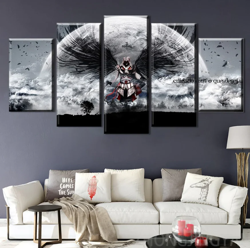 5 Piece Assassin's Creed Canvas Poster Print Wall Art Home Decor Painting Canvas