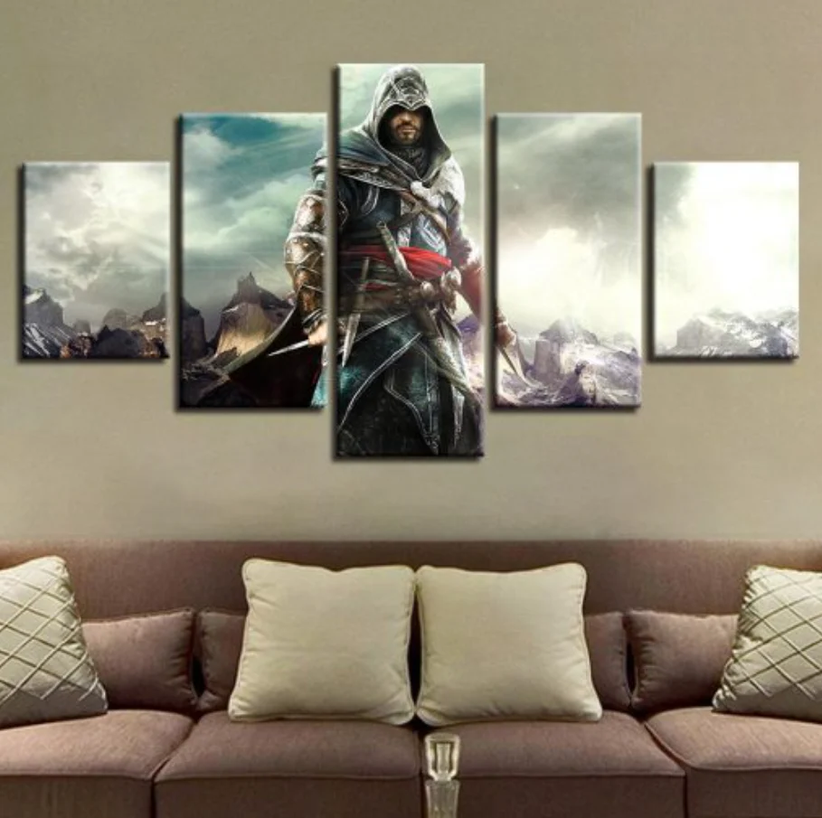 Assassin's Creed Brotherhood 5 Panel Canvas Wall Art Painting Home Decor 5 Piece Set Canvas - Image 3