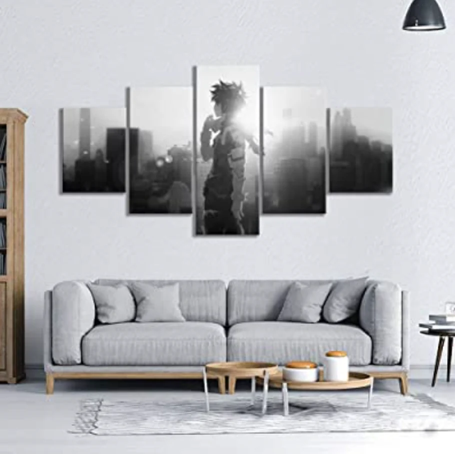 Deku 5 Piece Wall Art Canvas Anime Styles Home Decor Living Room Decoration Canvas - Image 2