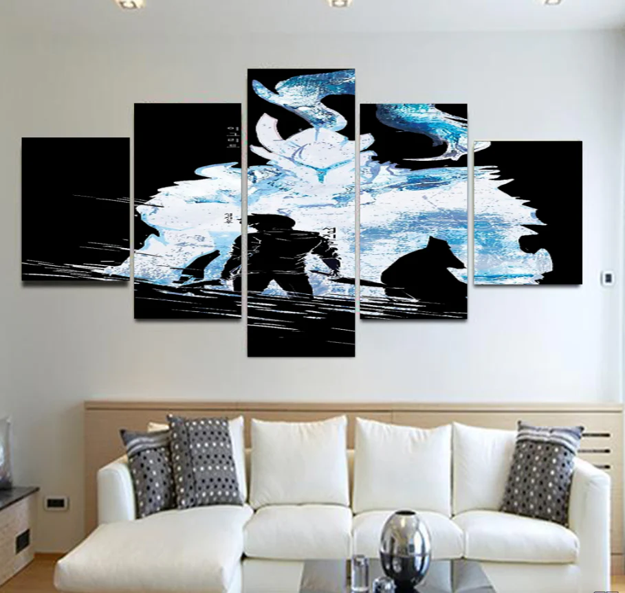 Sung Jin-Woo Igris 5 Pieces Canvas Wall Art Print Home Decor Living Room 5 Panel Canvas - Image 2