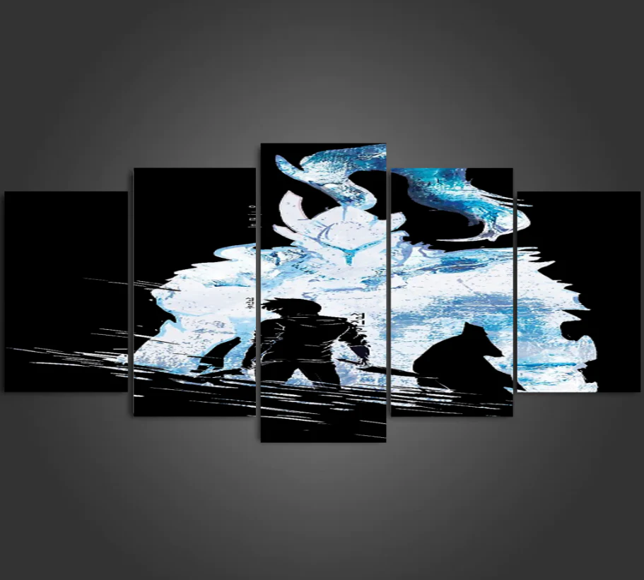 Sung Jin-Woo Igris 5 Pieces Canvas Wall Art Print Home Decor Living Room 5 Panel Canvas - Image 3