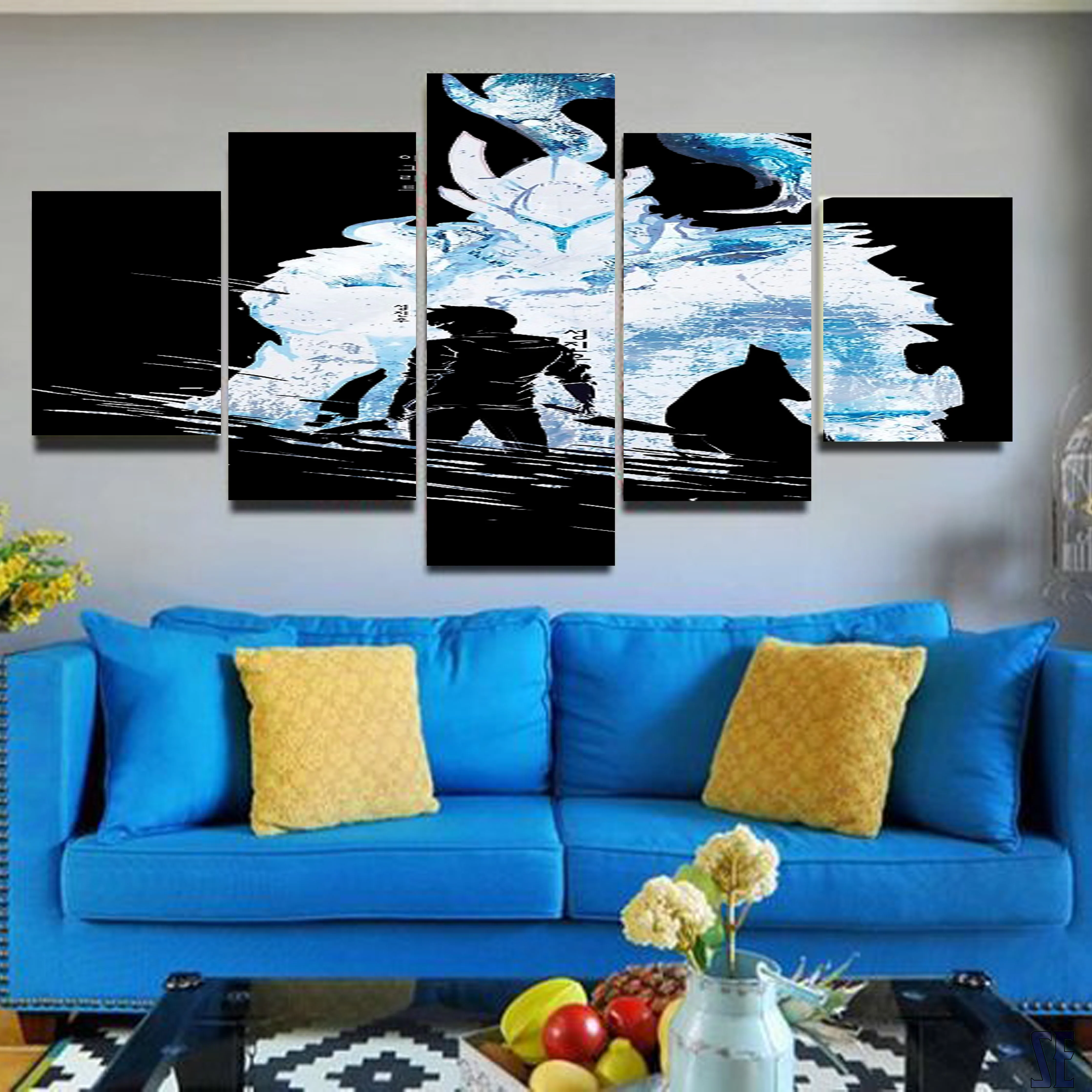 Sung Jin-Woo Igris 5 Pieces Canvas Wall Art Print Home Decor Living Room 5 Panel Canvas - Image 4