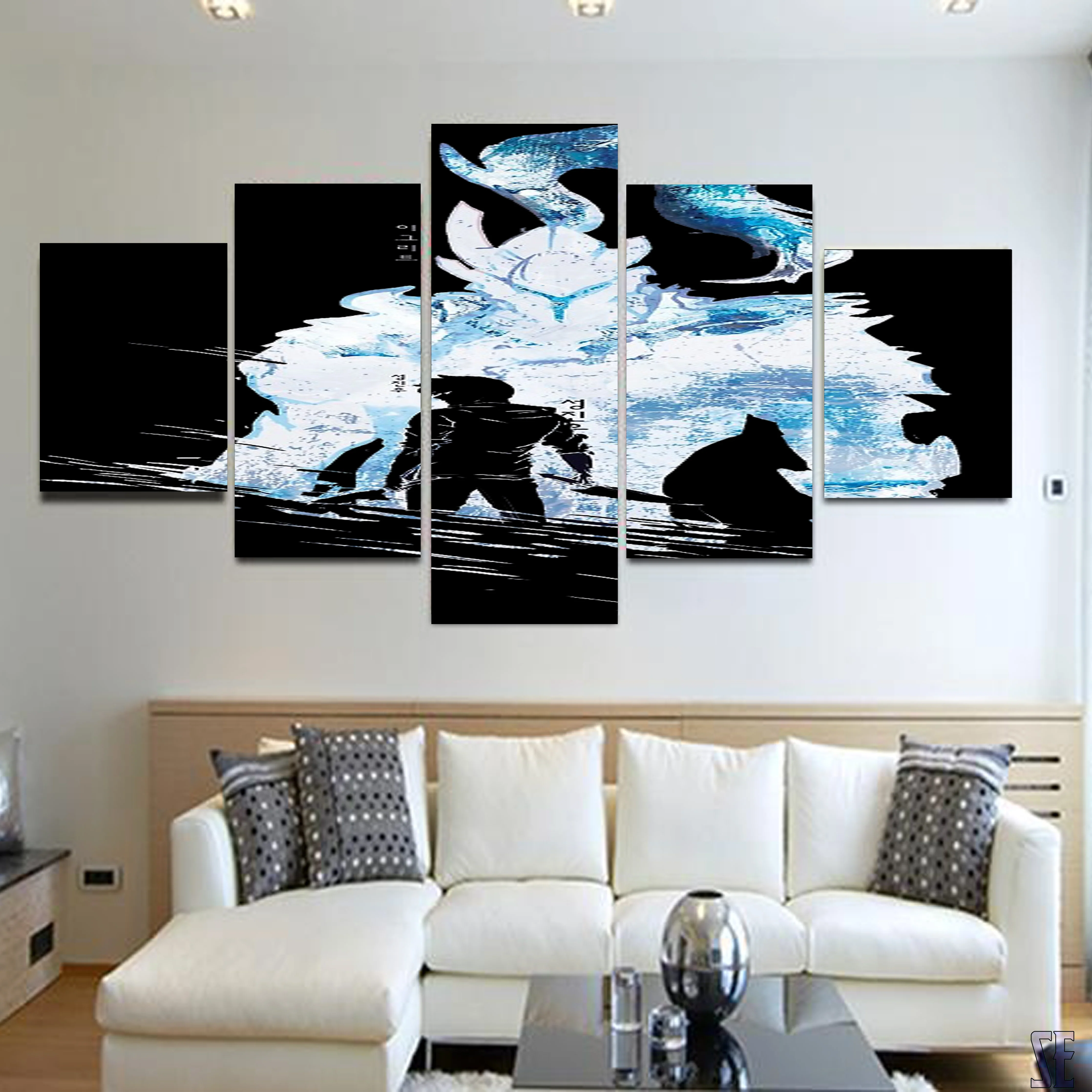 Sung Jin-Woo Igris 5 Pieces Canvas Wall Art Print Home Decor Living Room 5 Panel Canvas - Image 5