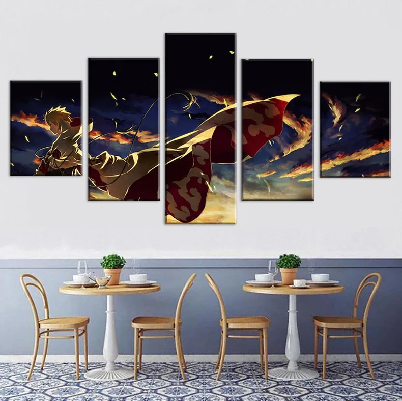 Naruto 7th Hokage 5 Panel Canvas Wall Art Home Decor Animation Art Canvas