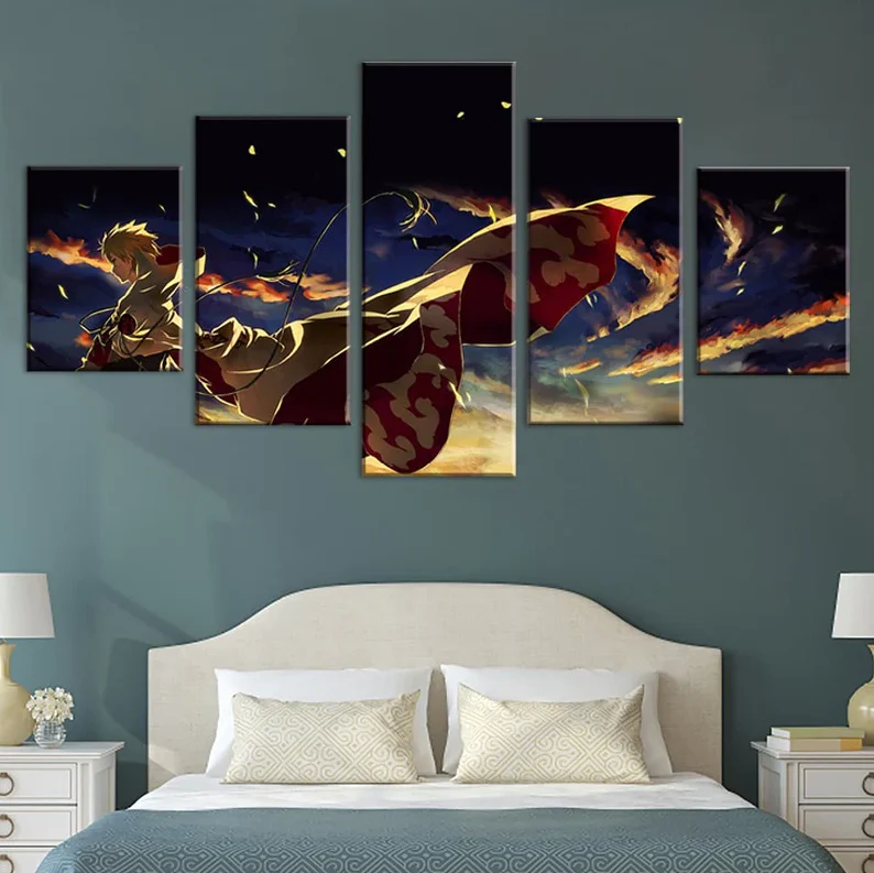 Naruto 7th Hokage 5 Panel Canvas Wall Art Home Decor Animation Art Canvas - Image 3