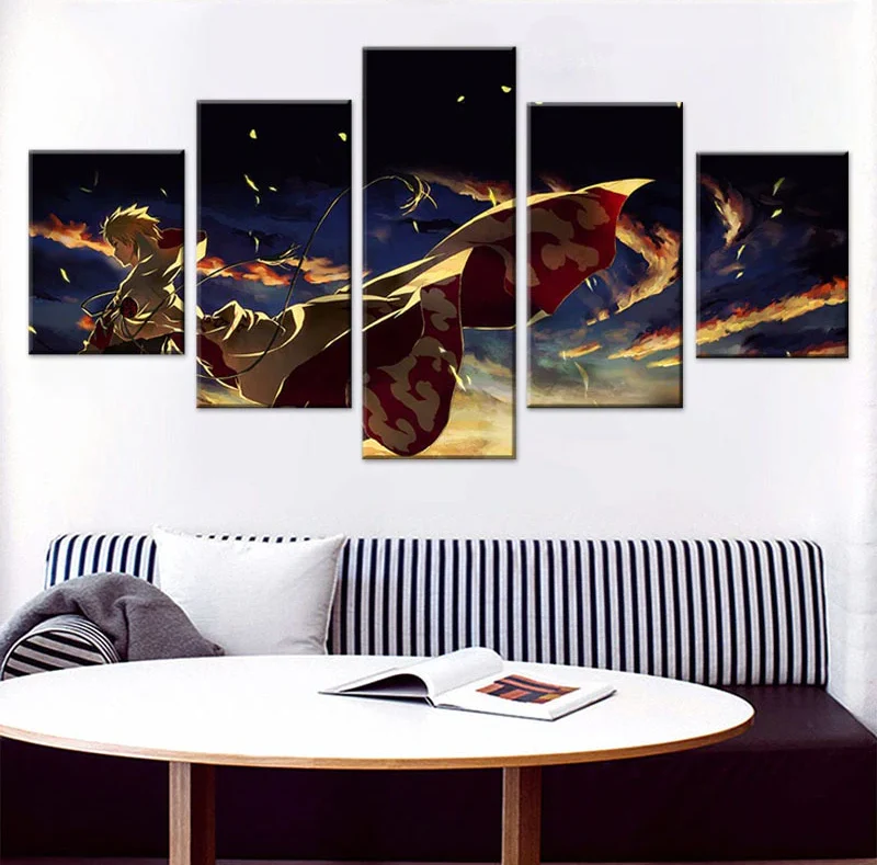 Naruto 7th Hokage 5 Panel Canvas Wall Art Home Decor Animation Art Canvas - Image 4