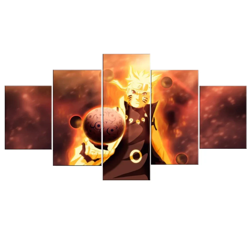 Naruto Bijuu Sage Mode 5 Panel Canvas Wall Art Home Decor Anime Art Canvas - Image 5