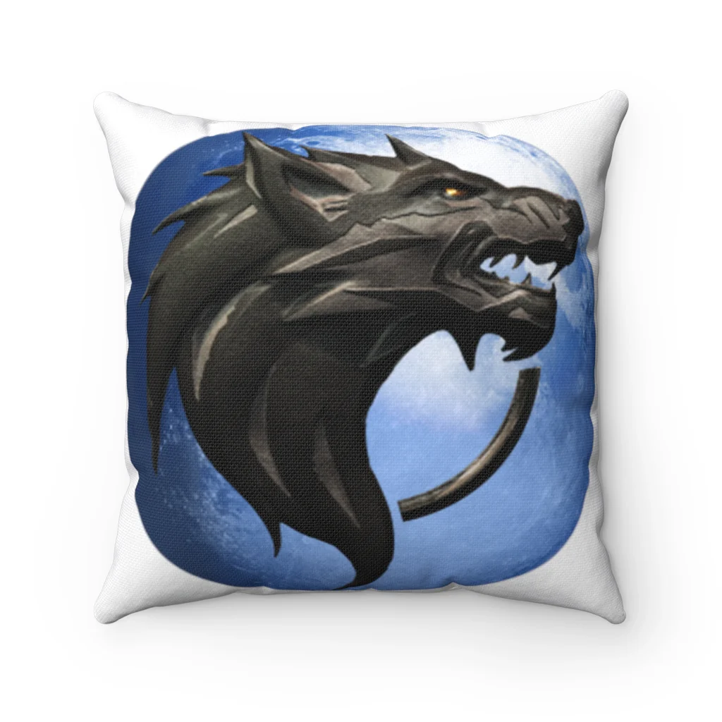 Blue Moon Werewolf Polyester Square Pillow - Image 3