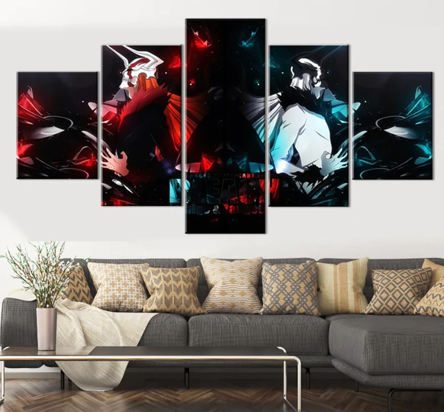 Bleach Ichigo Kurosaki 5 Piece Canvas Anime Wall Art Living Room Home Decor Prints Canvas - Image 3