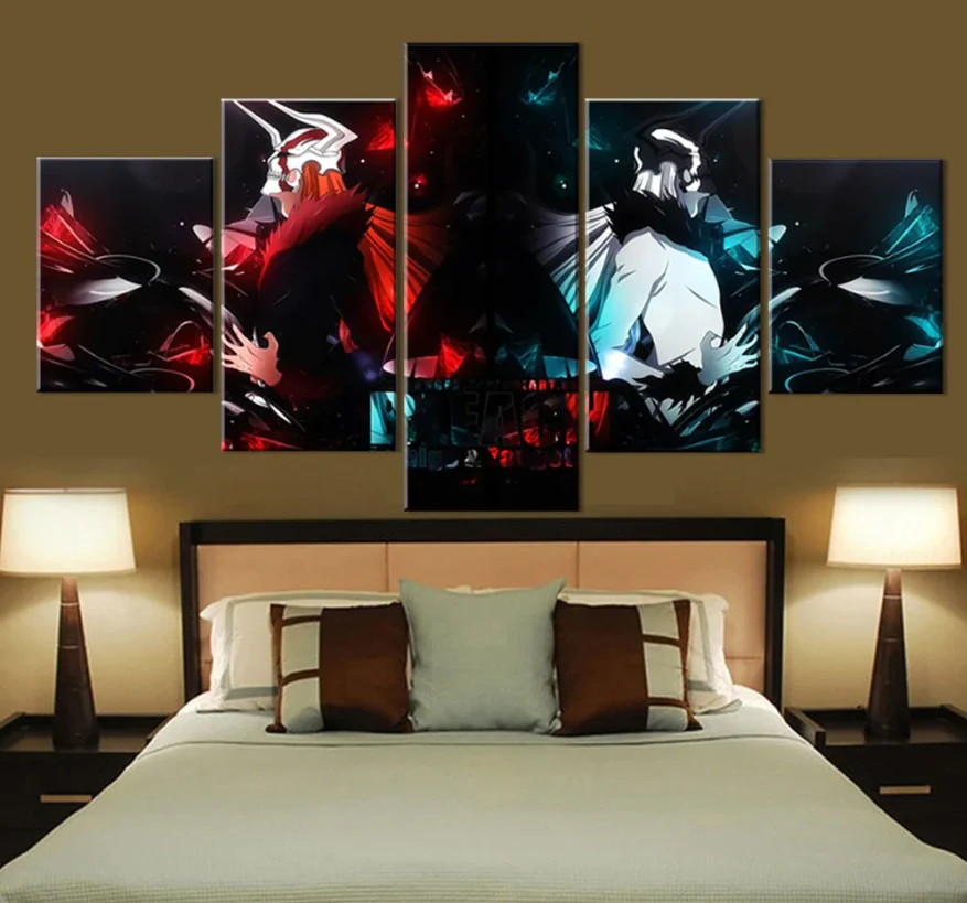 Bleach Ichigo Kurosaki 5 Piece Canvas Anime Wall Art Living Room Home Decor Prints Canvas - Image 4
