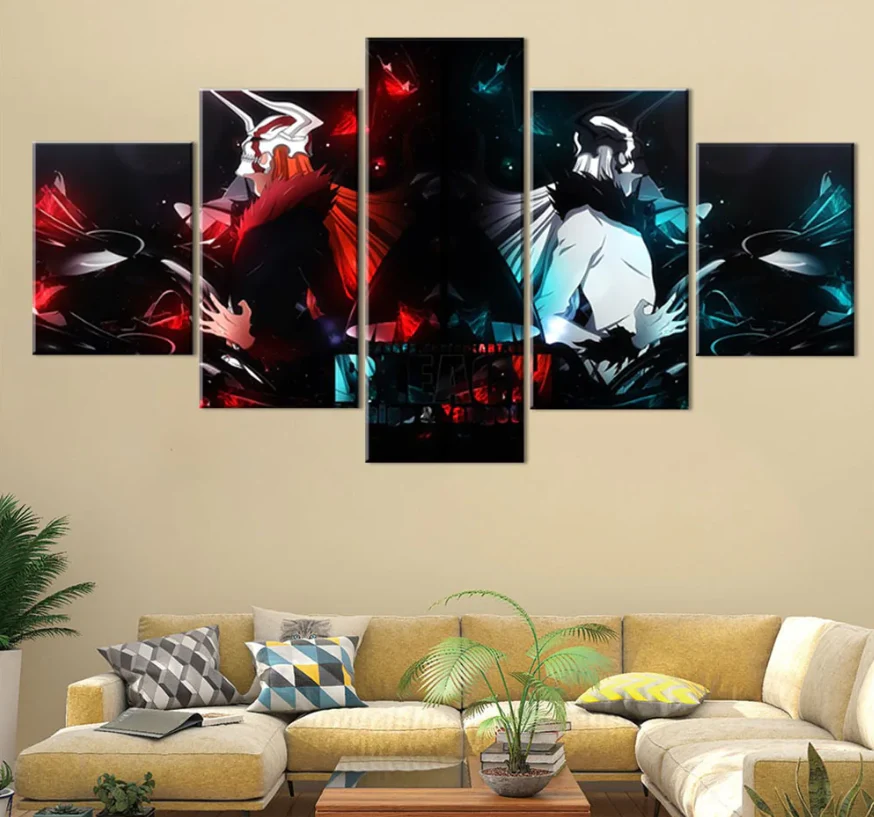 Bleach Ichigo Kurosaki 5 Piece Canvas Anime Wall Art Living Room Home Decor Prints Canvas - Image 5