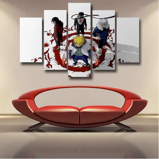 Four Hokage's Hidden Leaf 5 Panel Canvas Wall Art Bedroom Home Decor Canvas - Image 6