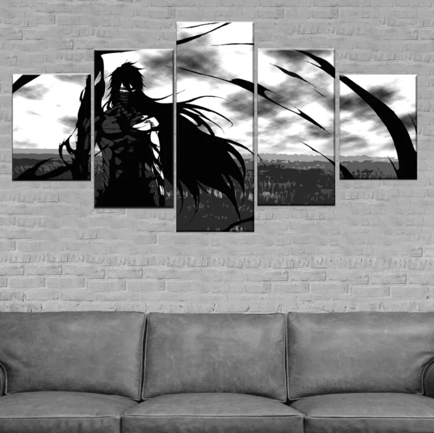 Canvas Pictures Wall Art Prints 5 Pieces Anime Bleach Ichigo Kurosaki Home Decor Canvas - Image 3