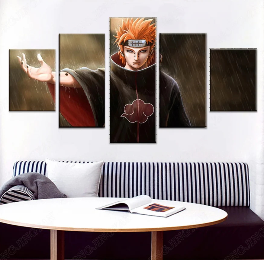 Pain From Naruto 5 Panel Canvas Wall Art Home Decor Living Room
