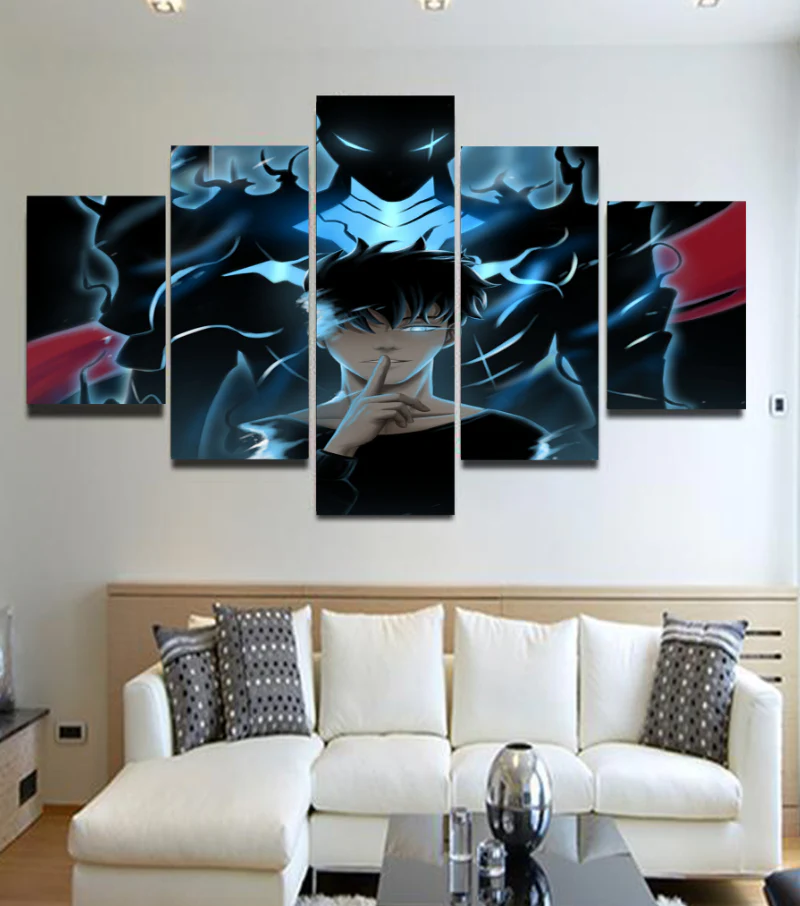 Solo Leveling Igris and Sung 5 Pieces Canvas Wall Art Home Decor Living Room Canvas