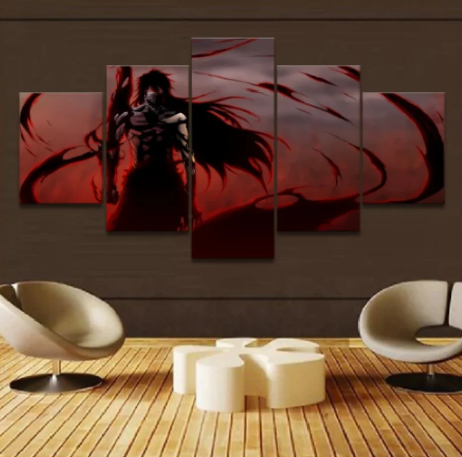 Ichigo Getsuga Tenshou Form Canvas 5 Pieces Wall Art Poster Living Room Custom Printed 5 Panel Canvas Home Decor - Image 2