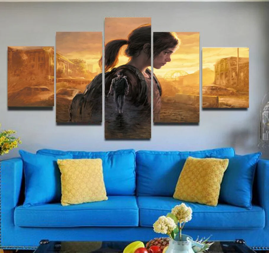 Joel And Ellie The Last of Us 5 Pieces Canvas Wall Art Decor Home Living Room Decor 5 Panel Canvas - Image 2