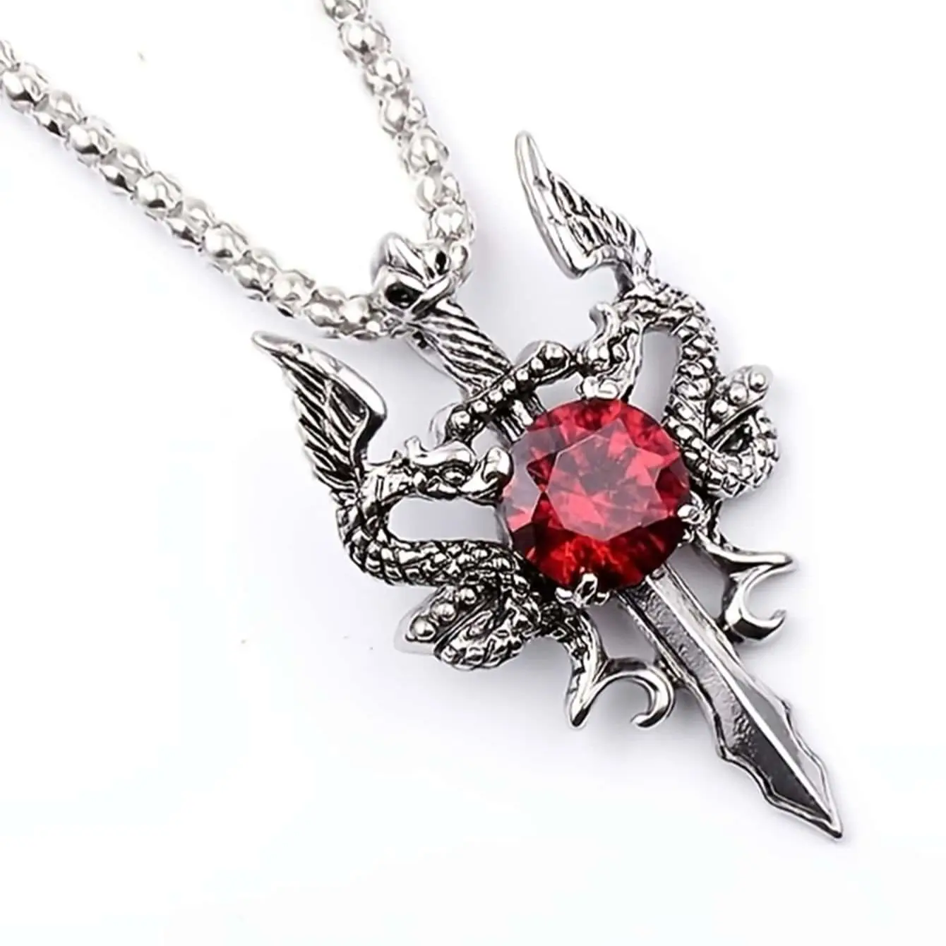 Dragon Water Diamond Long Necklace Dominant Retro Dragon Necklace Jewelry - Image 5