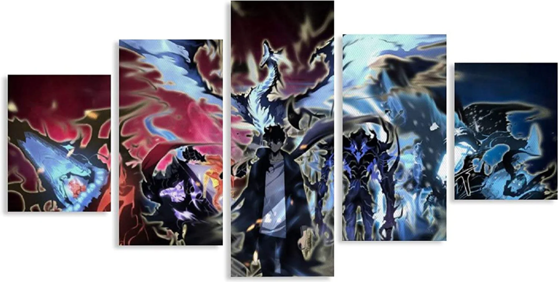 Solo Leveling Sung Jin Woo Army 5 Piece Canvas Home Decor Painting Art Wall Canvas - Image 4