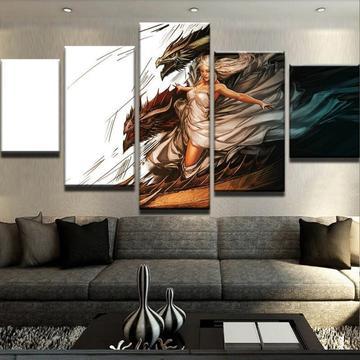 Game of Thrones Mother of Dragons 5 Piece Canvas Wall Art Home Decor 5 Panel Canvas - Image 2