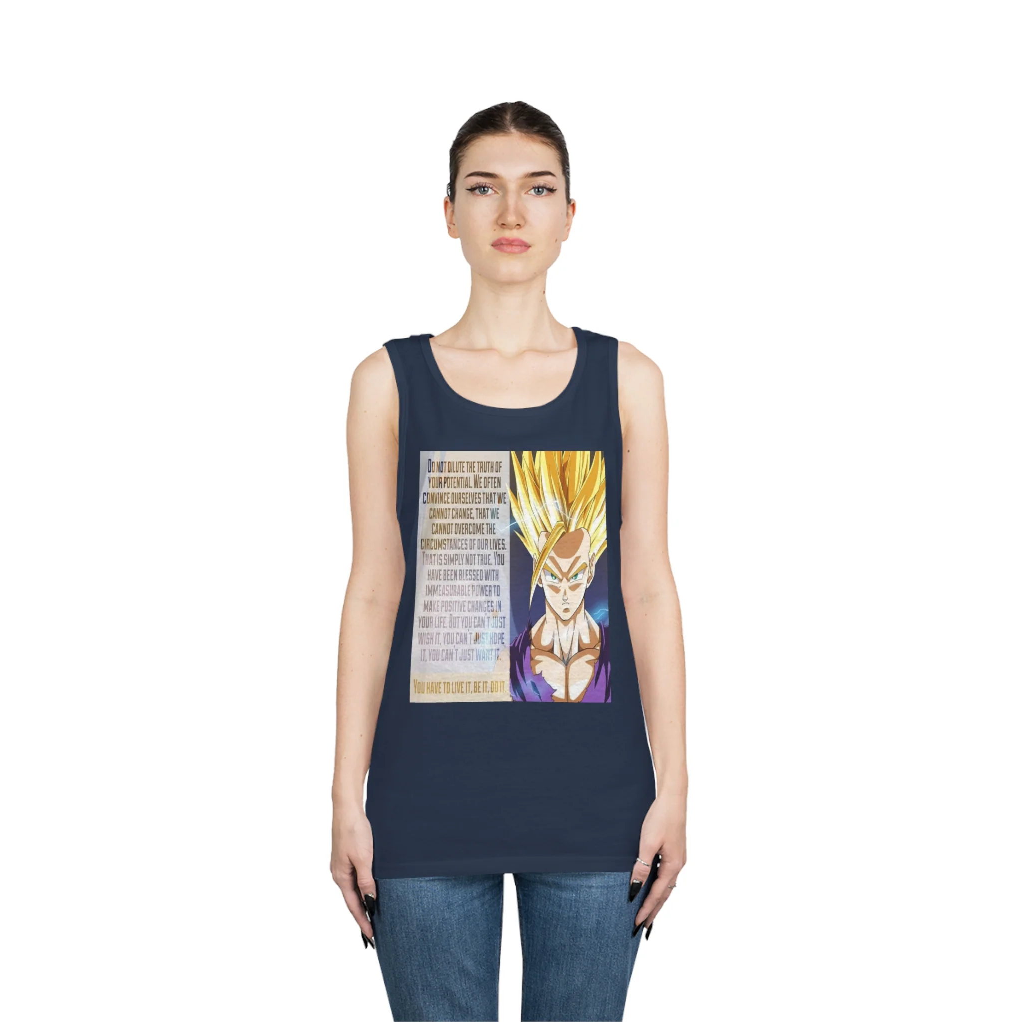 Gohan Workout Quote Tank Top - Image 10
