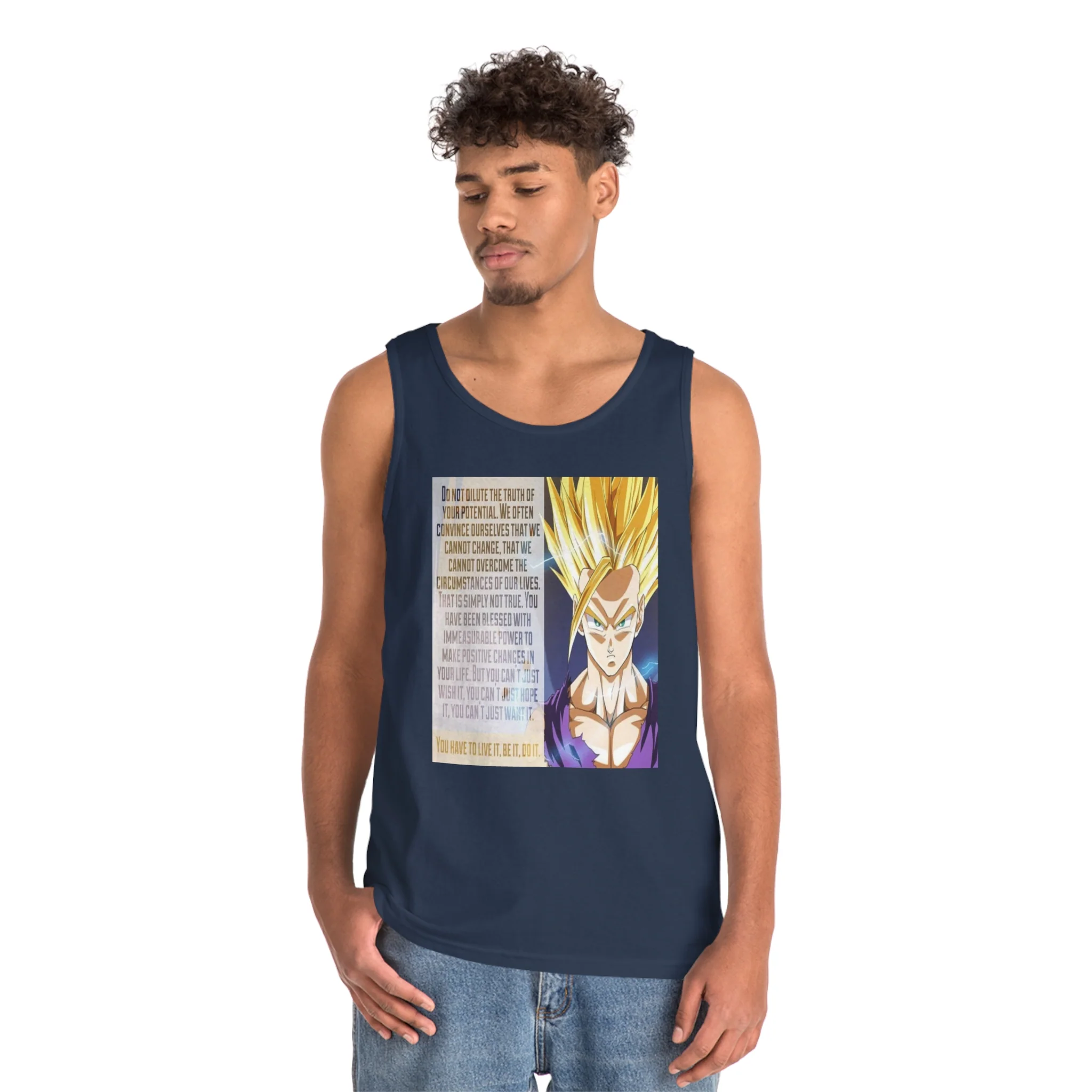 Gohan Workout Quote Tank Top - Image 11