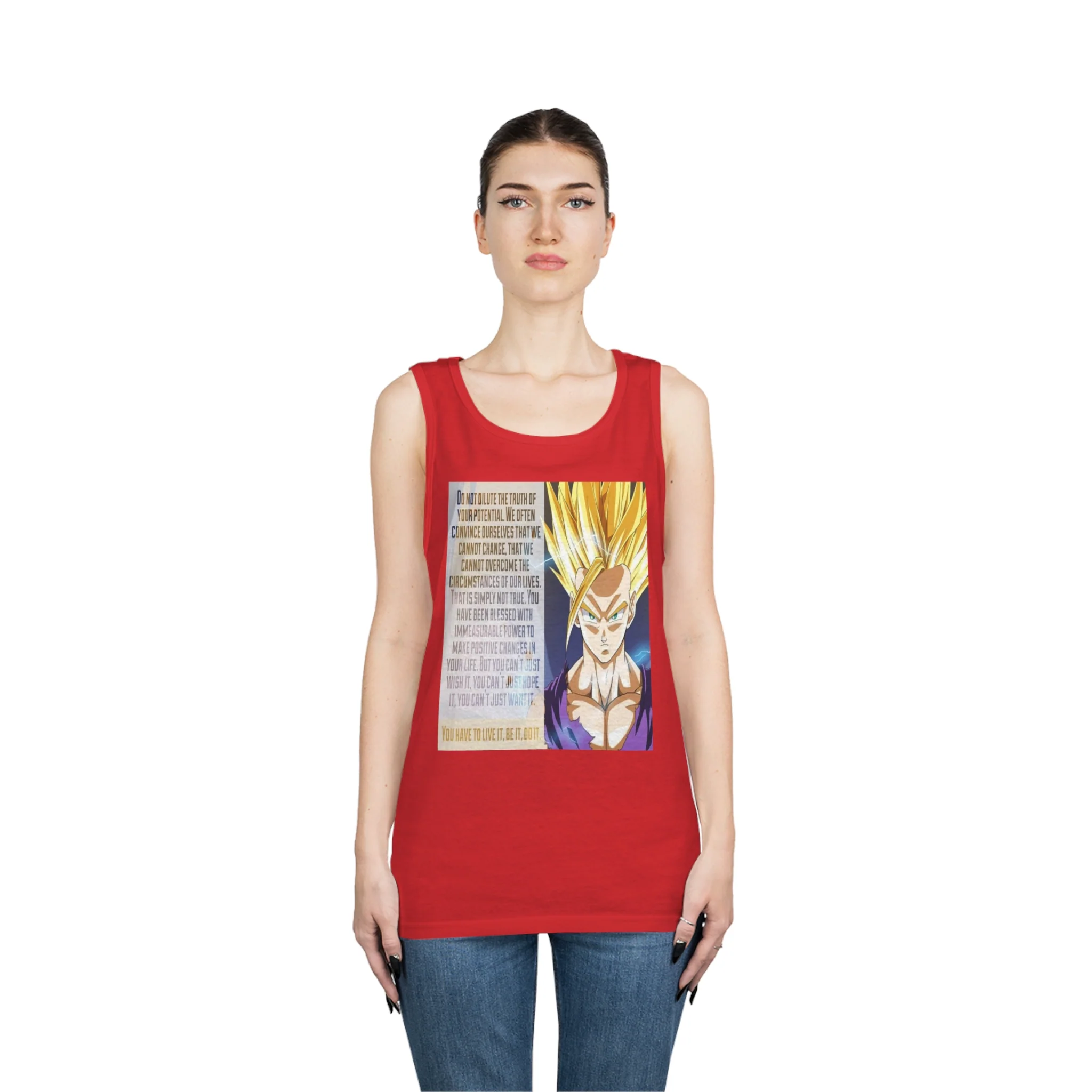 Gohan Workout Quote Tank Top - Image 13