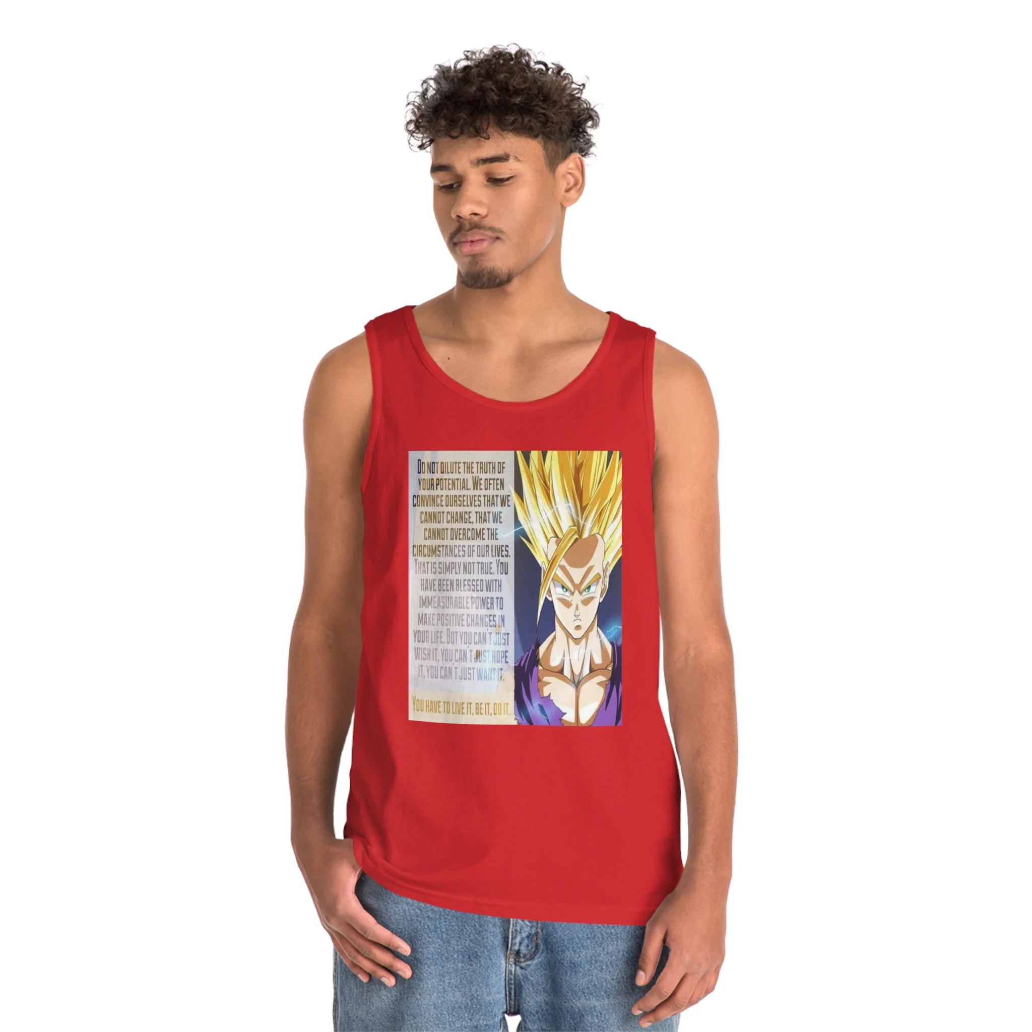 Gohan Workout Quote Tank Top - Image 14