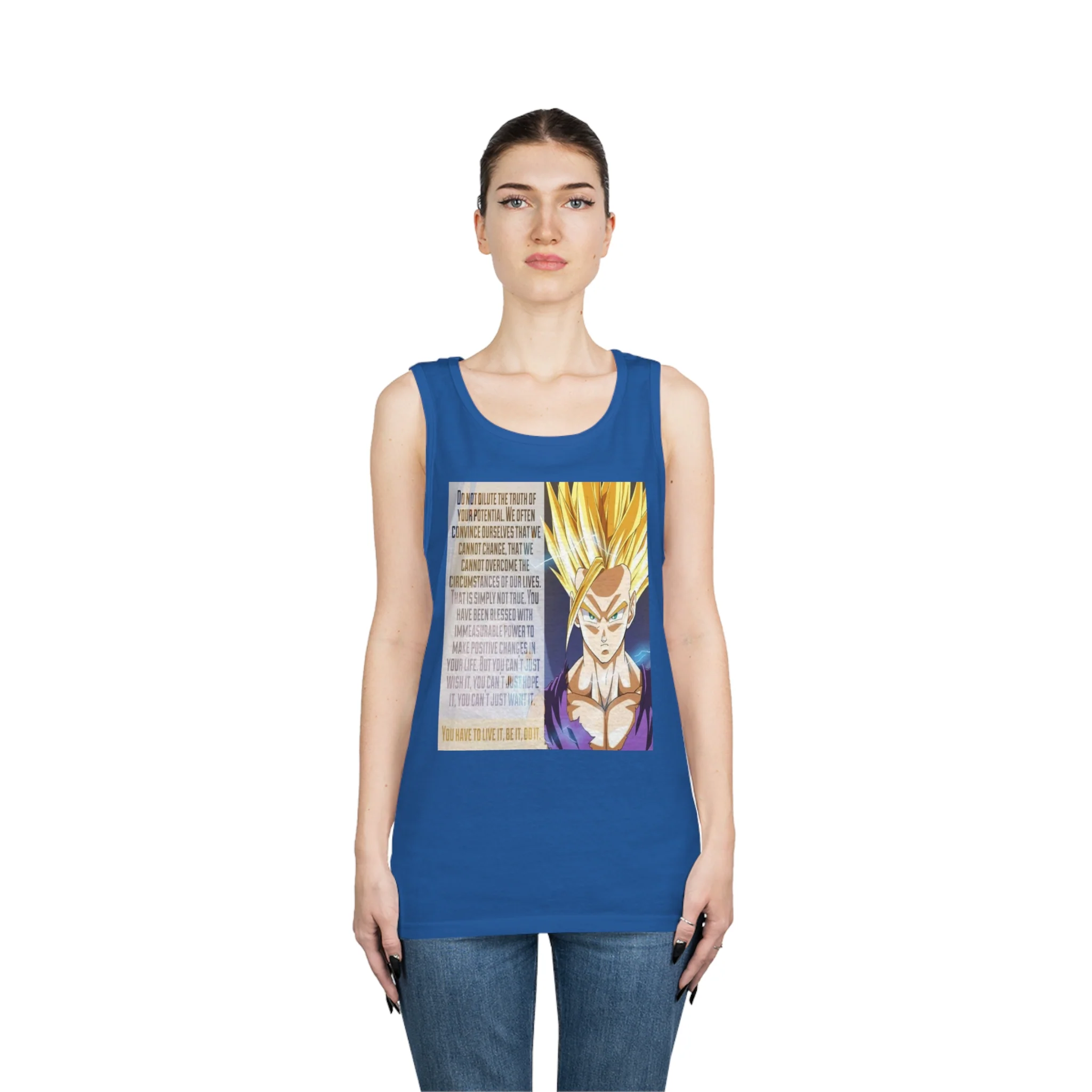 Gohan Workout Quote Tank Top - Image 16