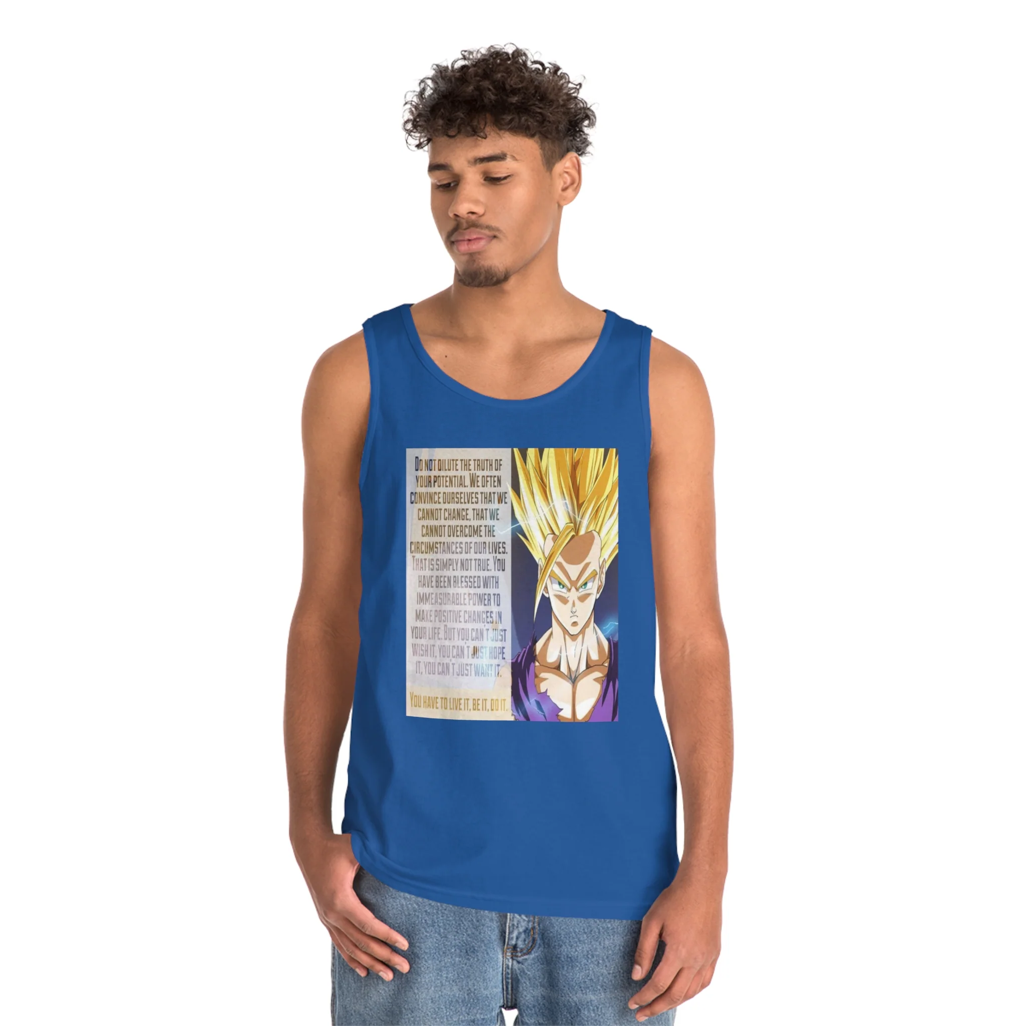 Gohan Workout Quote Tank Top - Image 17