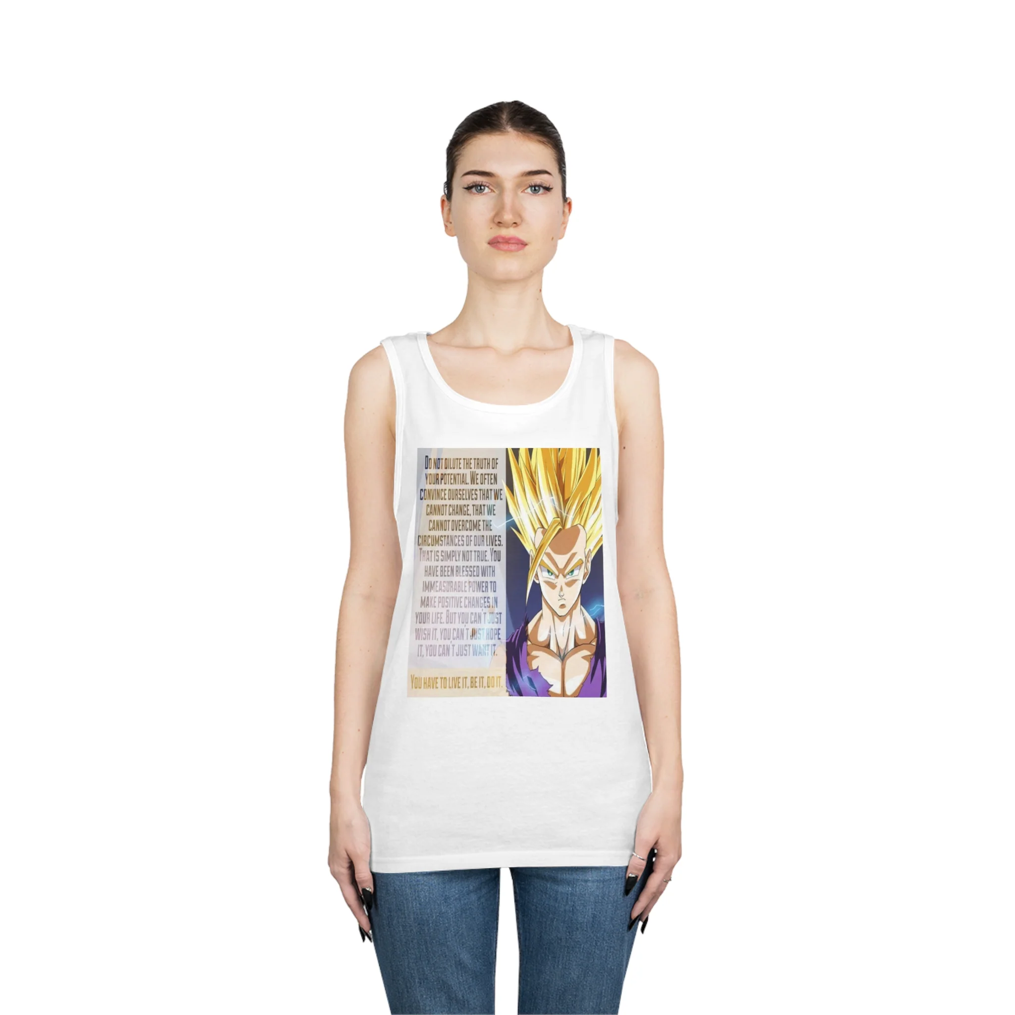 Gohan Workout Quote Tank Top - Image 19