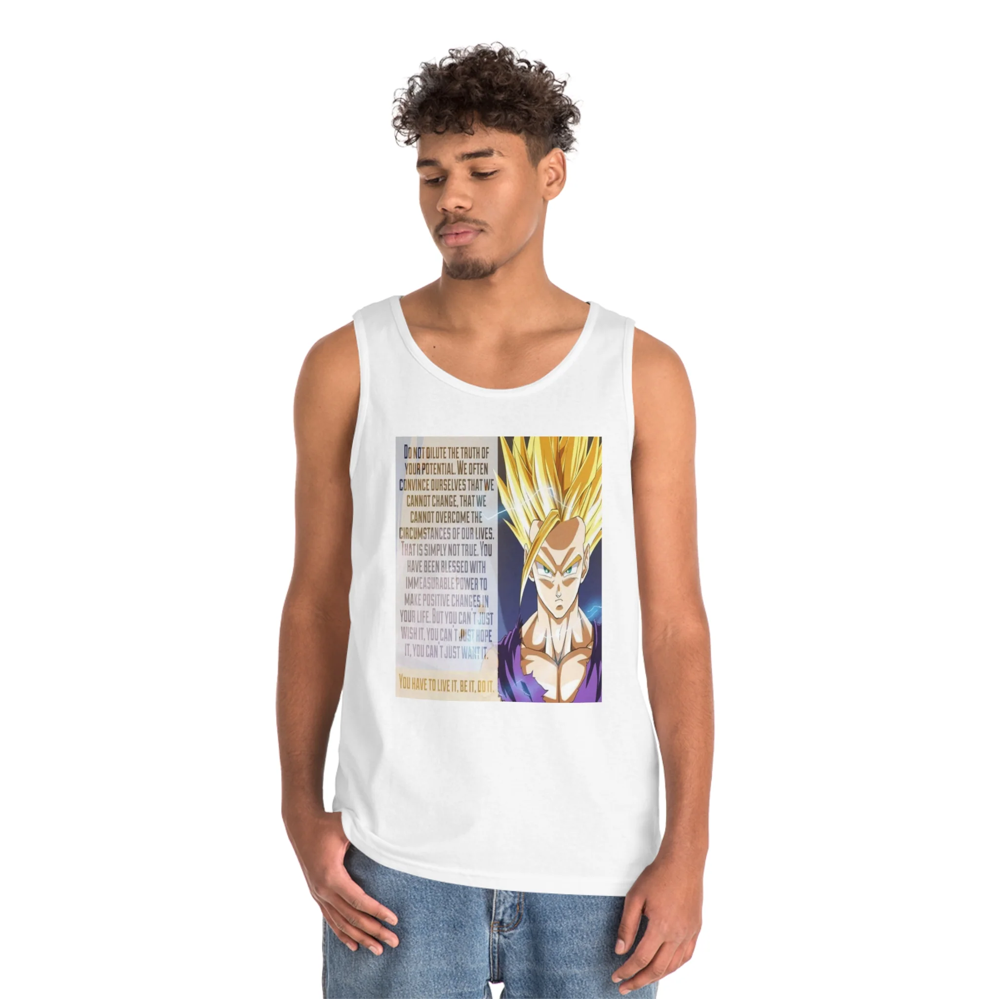 Gohan Workout Quote Tank Top - Image 20