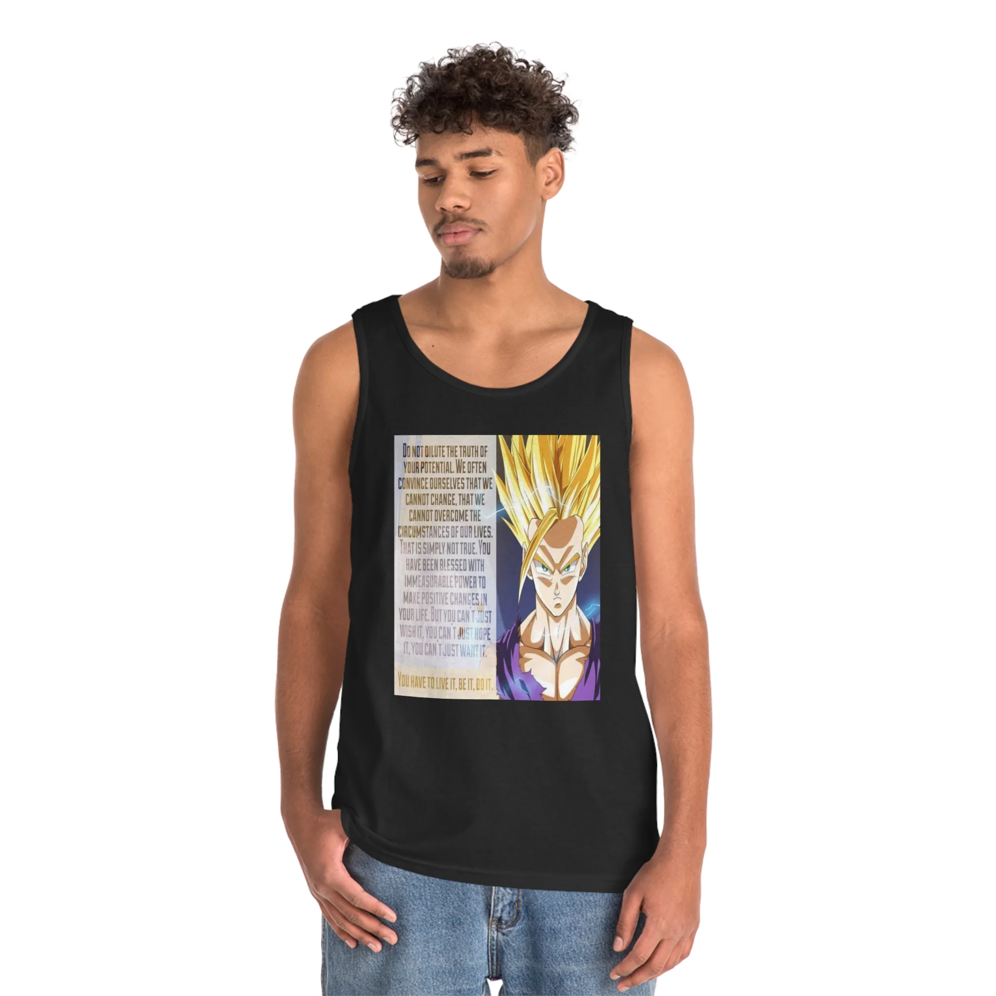 Gohan Workout Quote Tank Top - Image 8