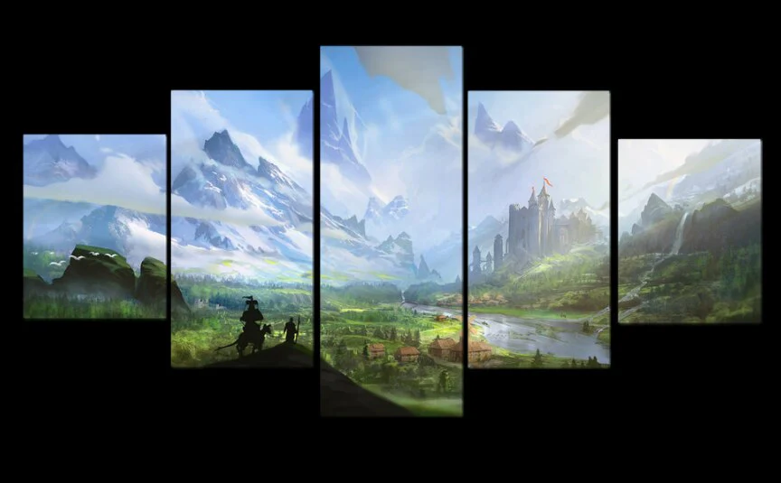Land of Kingdom 5 Pieces Canvas Decorations Home Wall Art Bedroom Decor Living Room Canvas - Image 4
