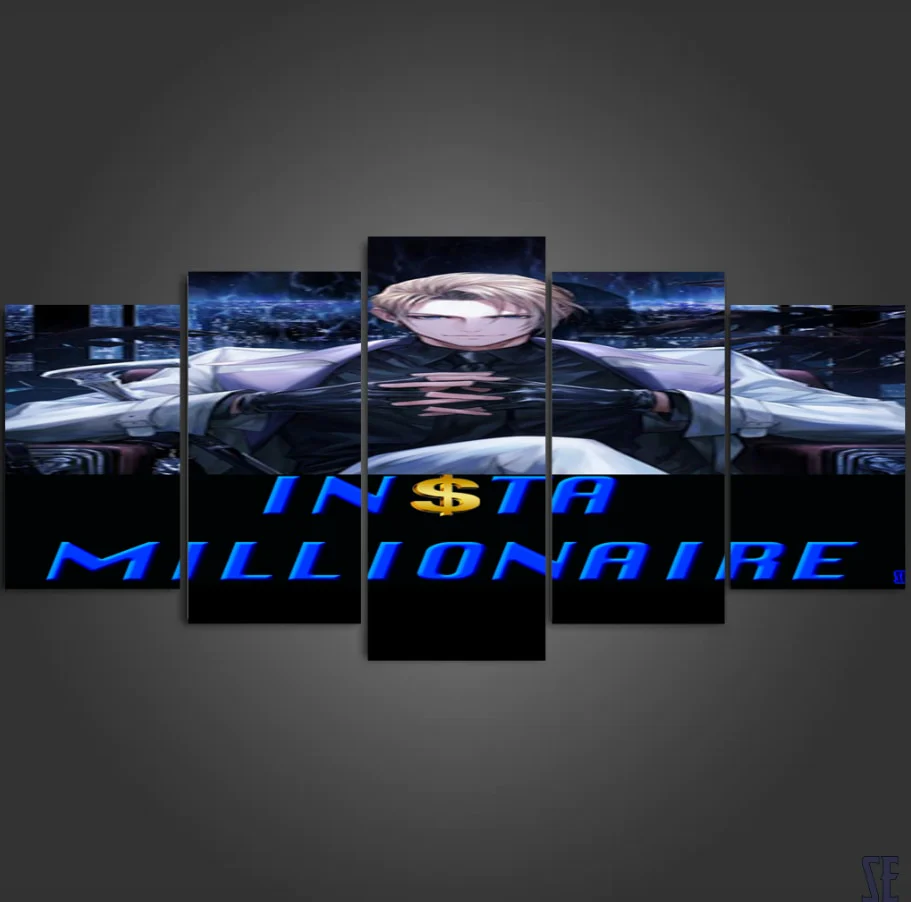 Insta Millionaire 5 Piece Canvas White Suit Wall Art 5 Panel Home Decor Canvas - Image 3