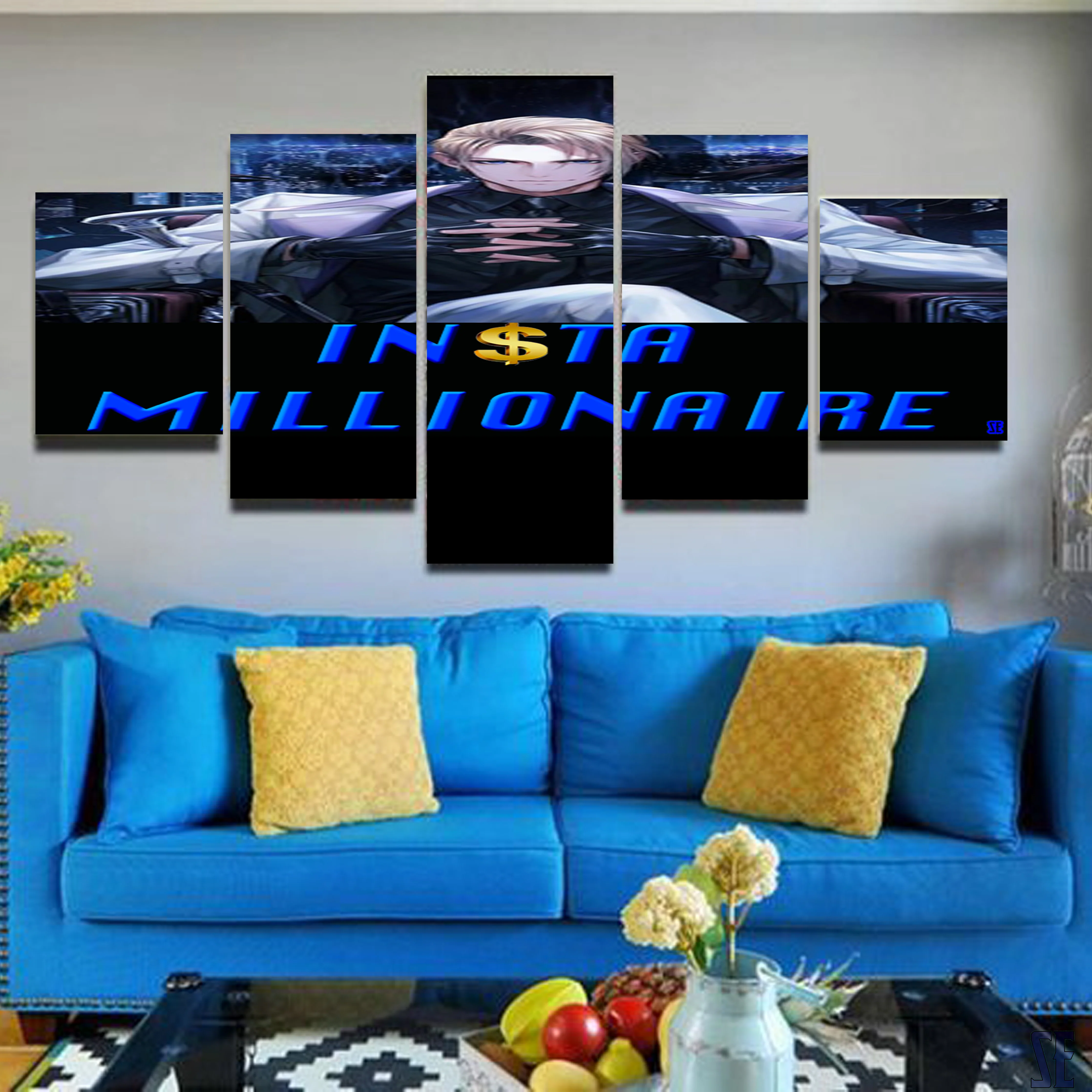 Insta Millionaire 5 Piece Canvas White Suit Wall Art 5 Panel Home Decor Canvas - Image 5