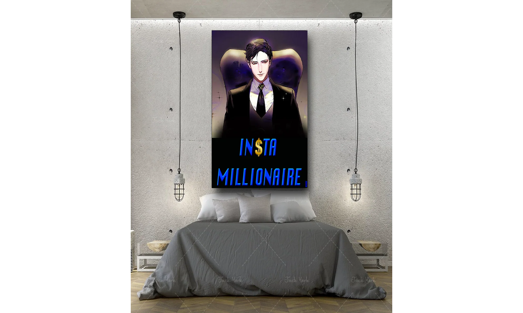 Insta Millionaire Canvas Black Suit Wall Art Home Decor Insta Millionaire Canvas - Image 5