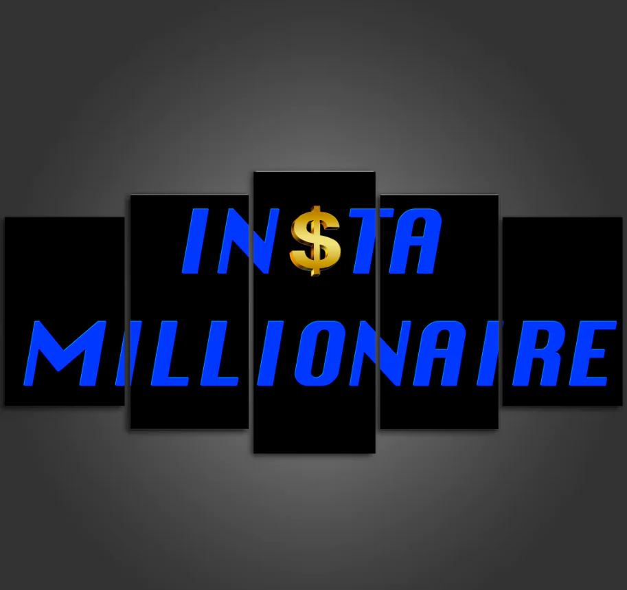 Insta Millionaire 5 Pieces Canvas Home Decor Wall Art Poster 5 Panel Canvas - Image 5