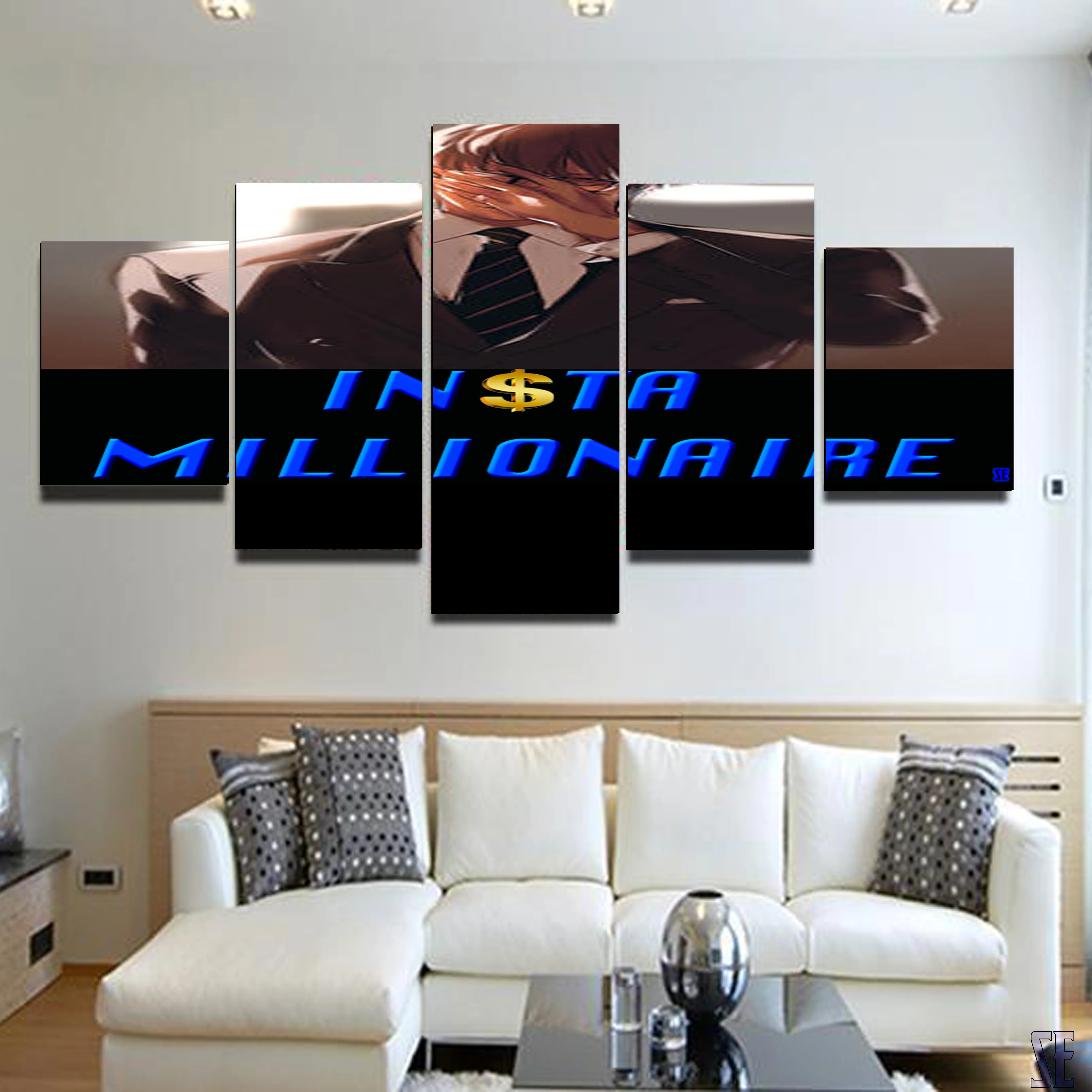 Intsa Millionaire 5 Piece Cross Canvas Home Decor 5 Panel Wall Art Canvas - Image 5