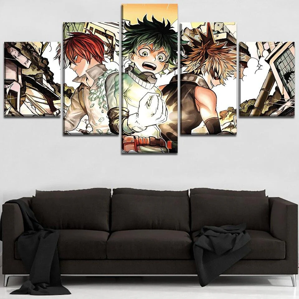 My Hero Academia Anime 5 Pieces Canvas Painting Wall Art Picture Home Decor Living Room Canvas - Image 2