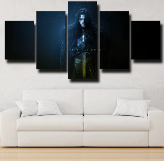 Game of Thrones Jon Snow Sword 5 Pieces Canvas Painting Home Decor Living Room 5 Panel Canvas - Image 6