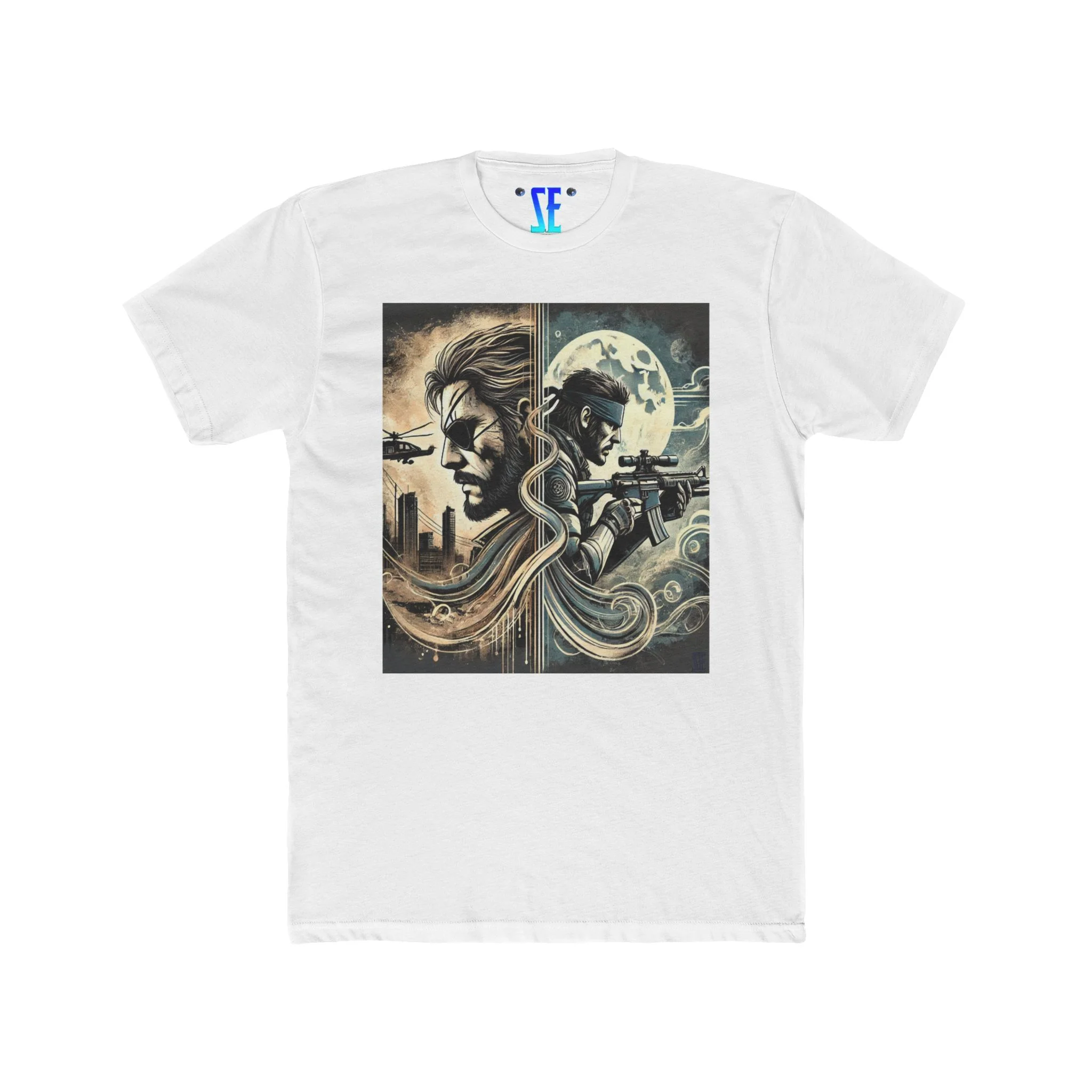 MGS Dual Perspectives Graphic T-Shirt Celebrating Tactical Heroes Legacy Stories - Image 2