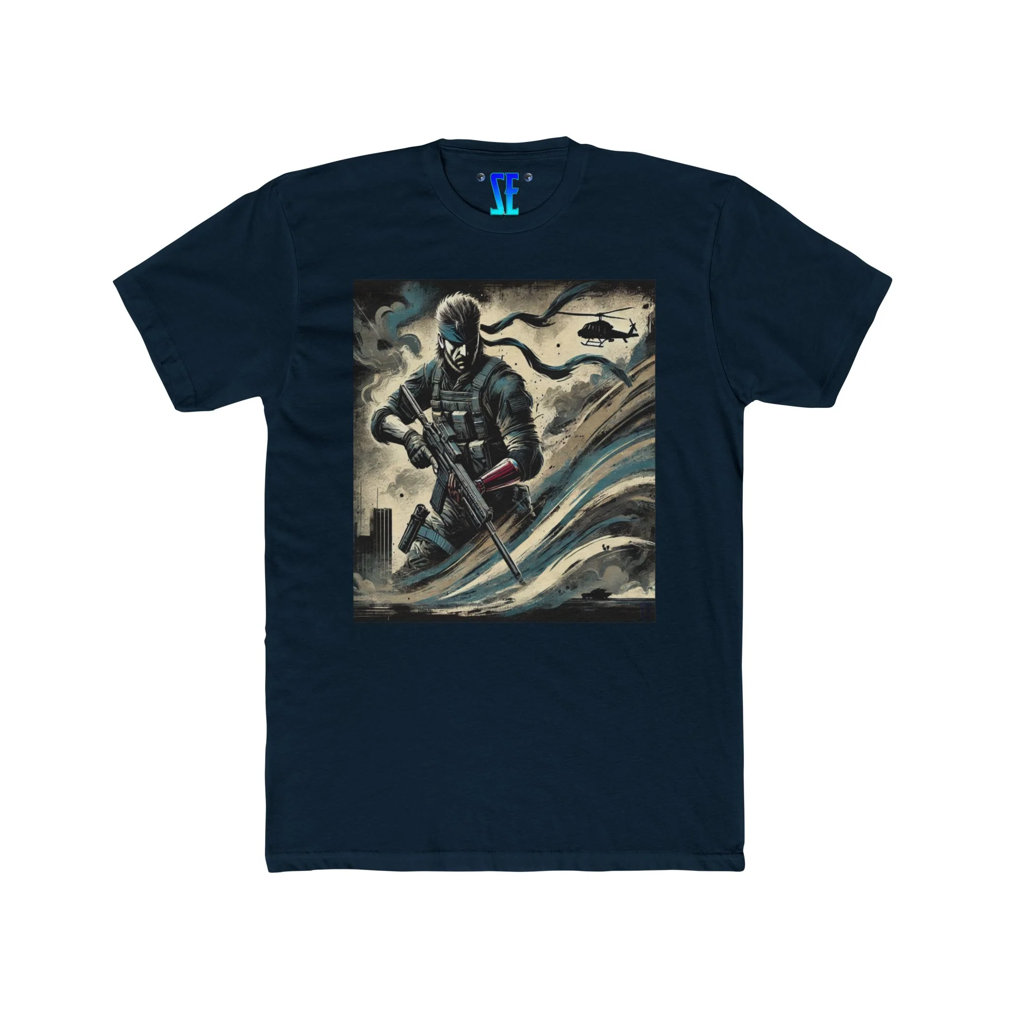 MGS Dual Snake Perspective Action Elite Soldier Combat Swirl Design T-Shirt - Image 10