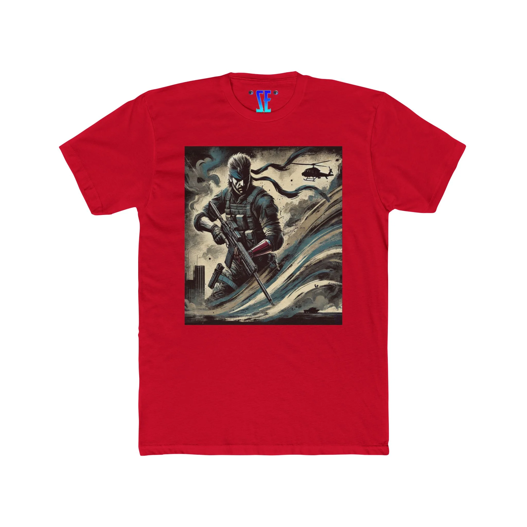 MGS Dual Snake Perspective Action Elite Soldier Combat Swirl Design T-Shirt - Image 14