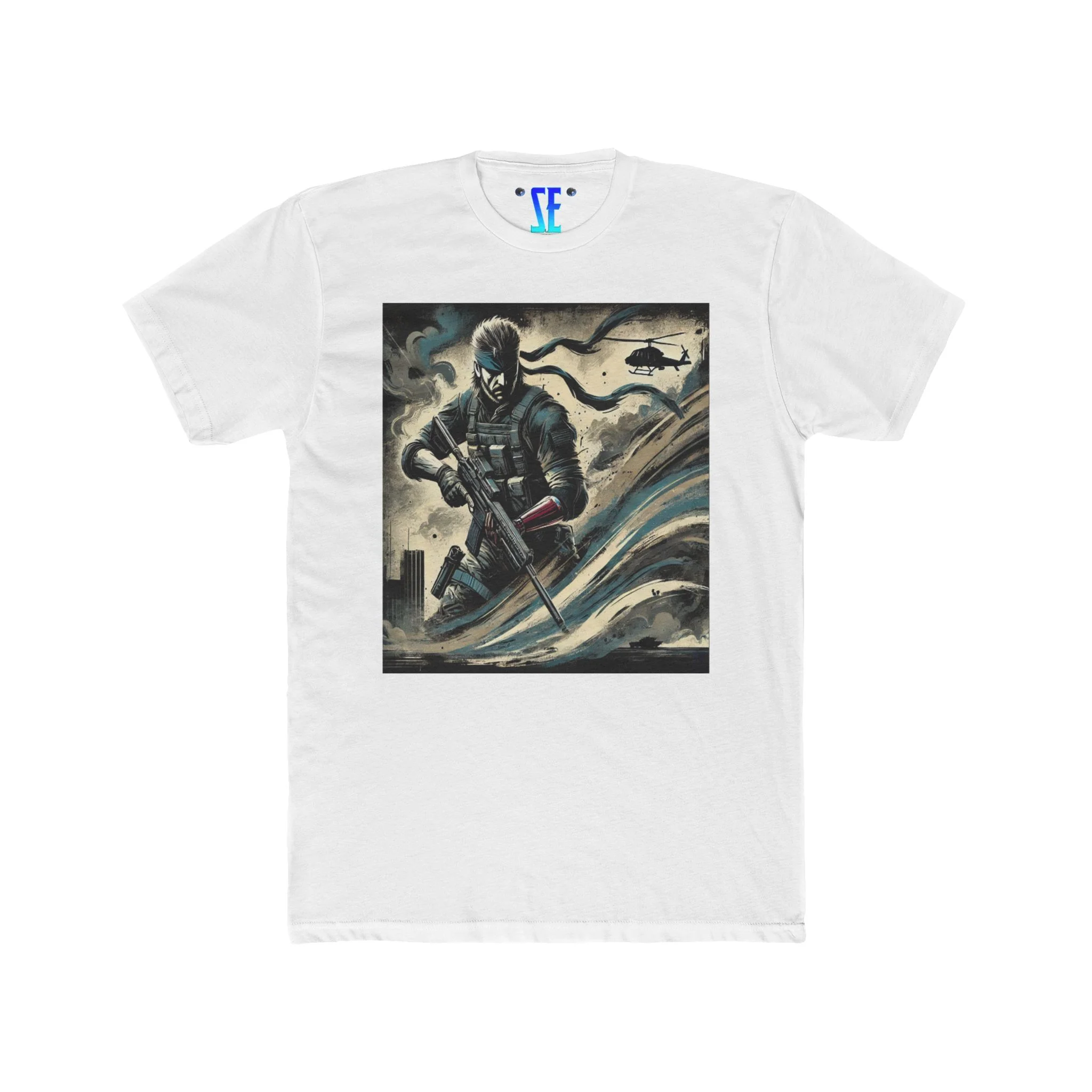 MGS Dual Snake Perspective Action Elite Soldier Combat Swirl Design T-Shirt - Image 2